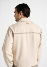 Alex - Whipstitch Twill Boxy Jacket - Cream