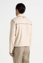 Alex - Whipstitch Twill Boxy Jacket - Cream