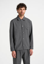 Leo - Hatched Tailored Overshirt - Grey
