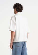 Abel - Boxy Pinstripe Double Breasted Shirt - White