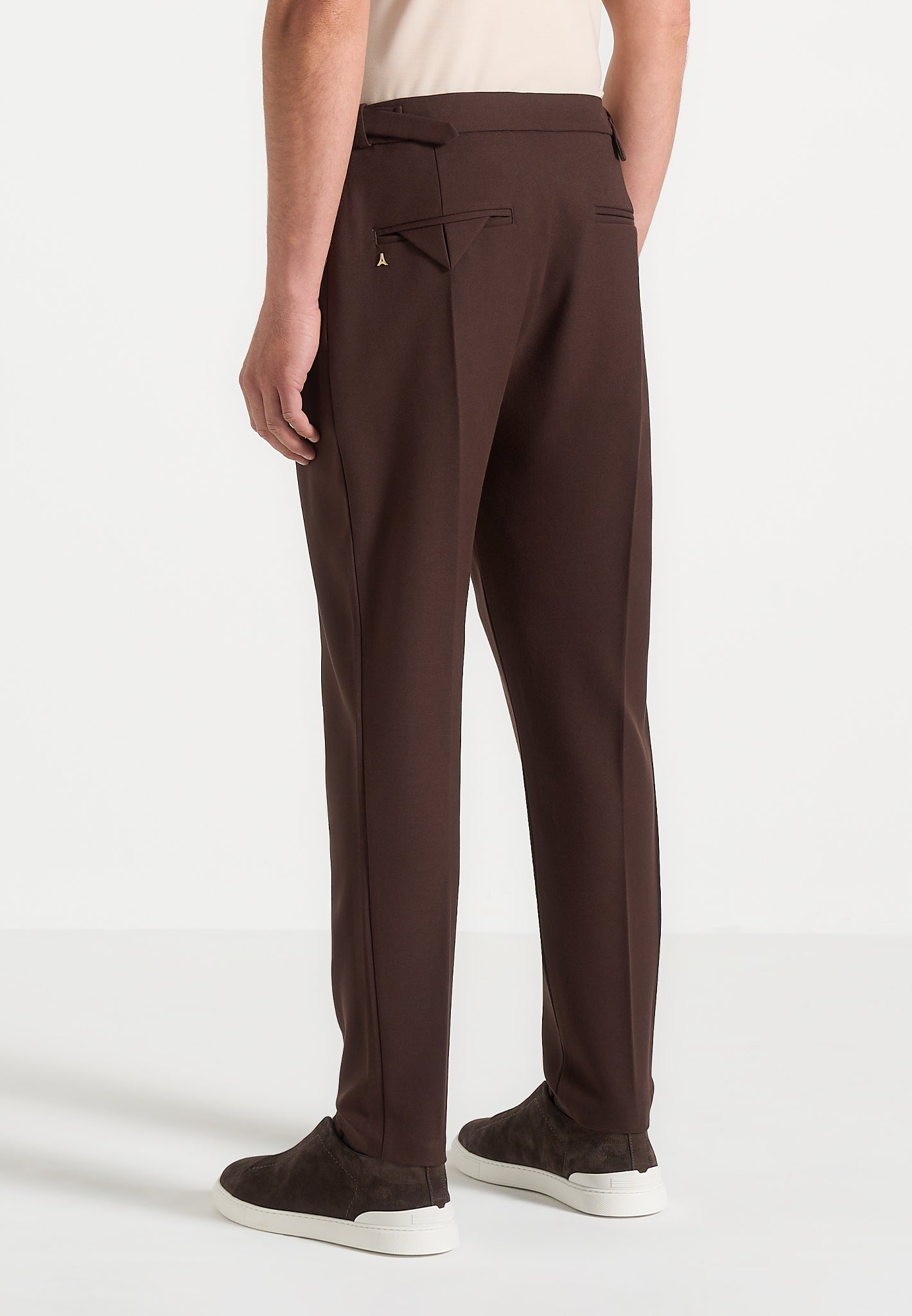Hubert - Slim Fit Tailored Trousers - Brown