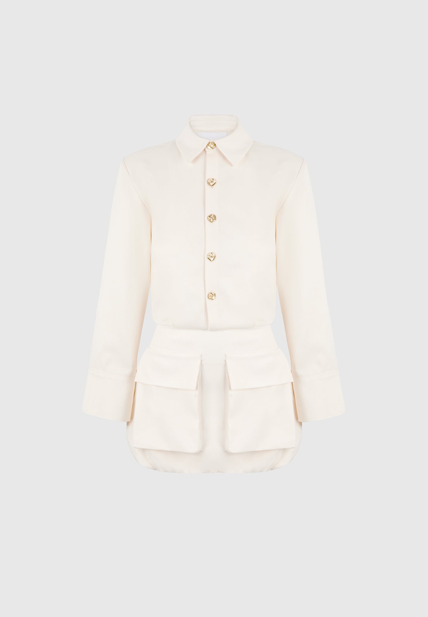 Laure - Cargo Shirt Mini Dress - Cream