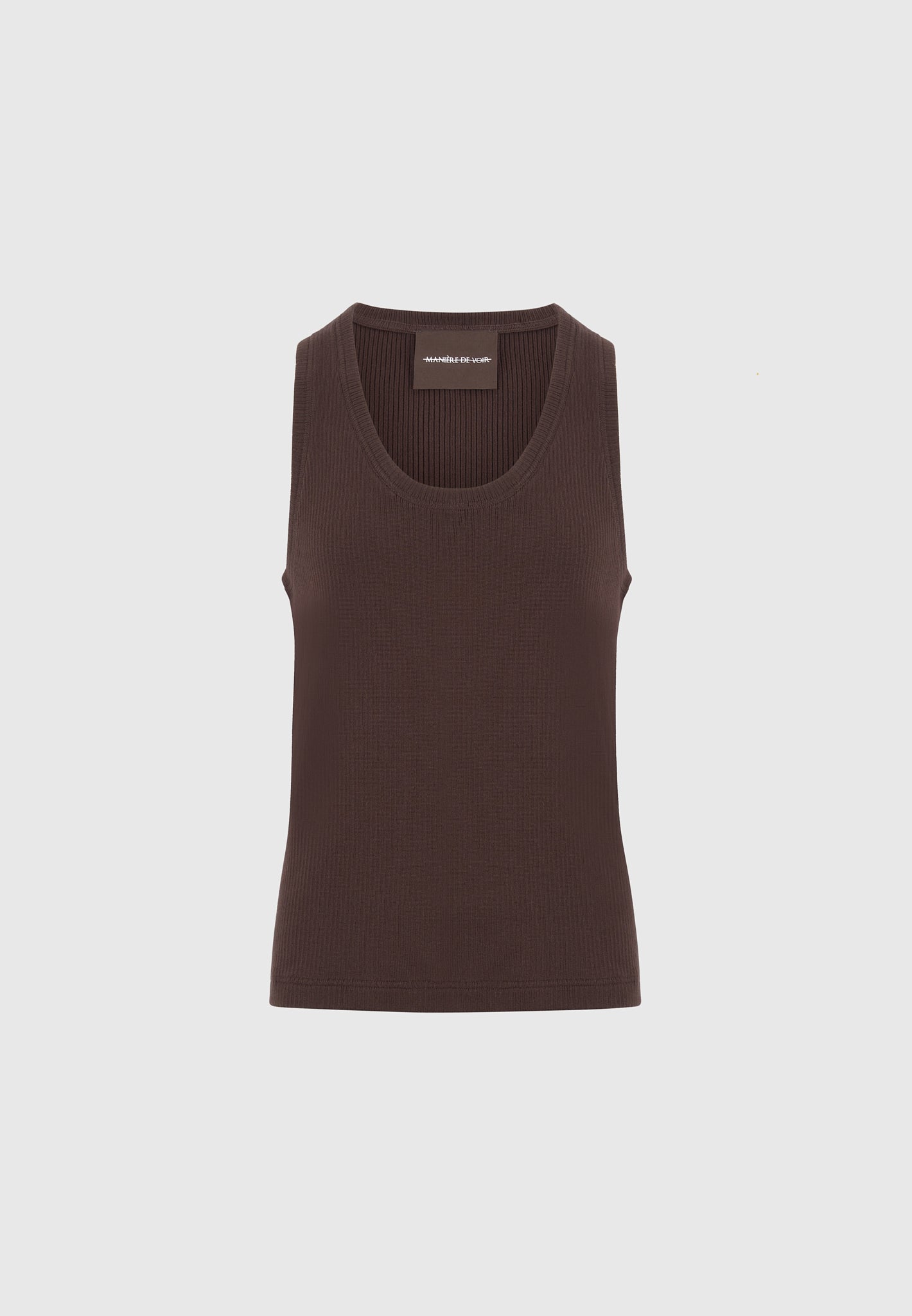 Justin - Ribbed Cotton Vest - Dark Brown