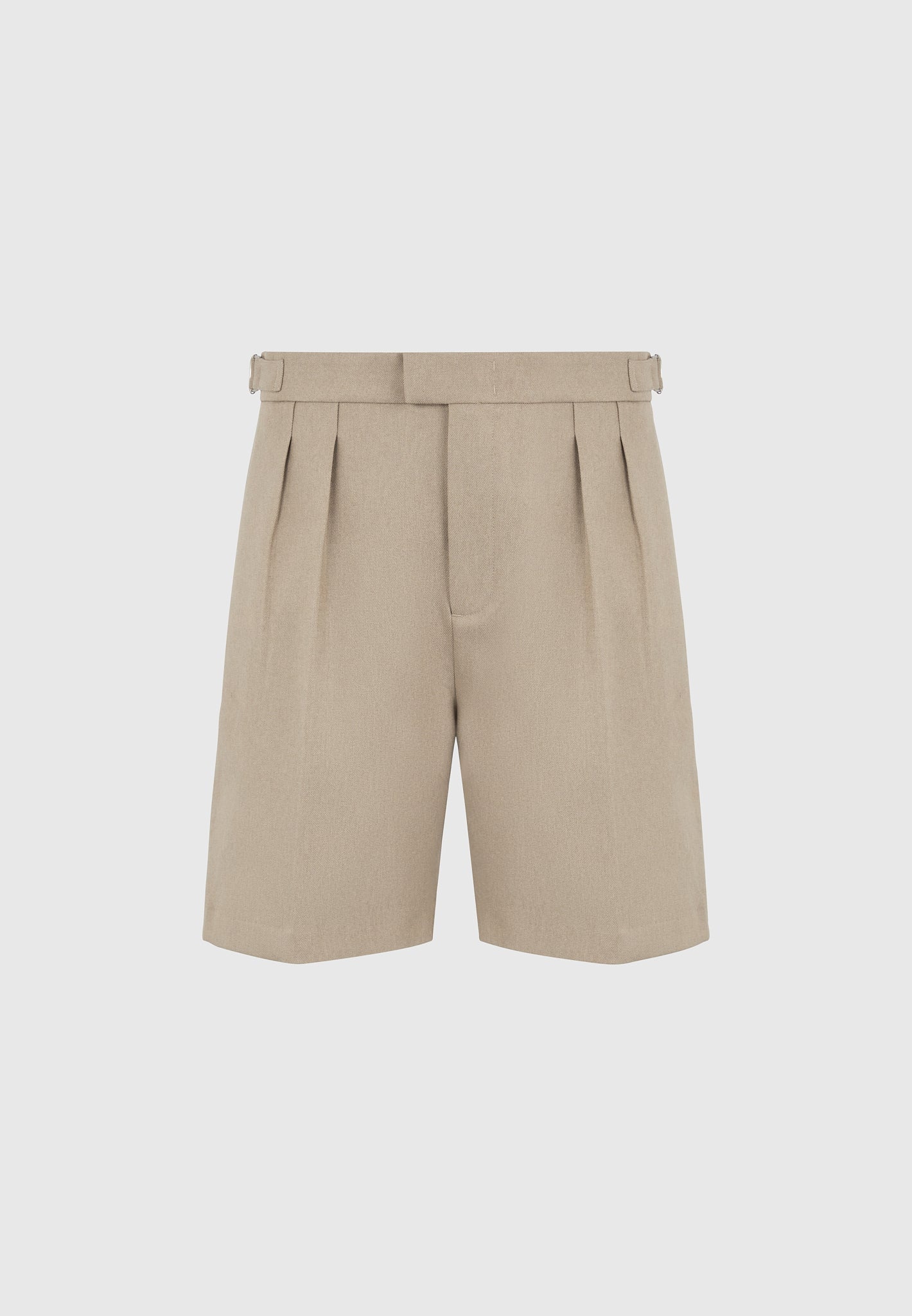 Bertrand - Twin Pleat Tailored Shorts - Beige
