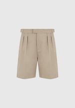 Bertrand - Twin Pleat Tailored Shorts - Beige