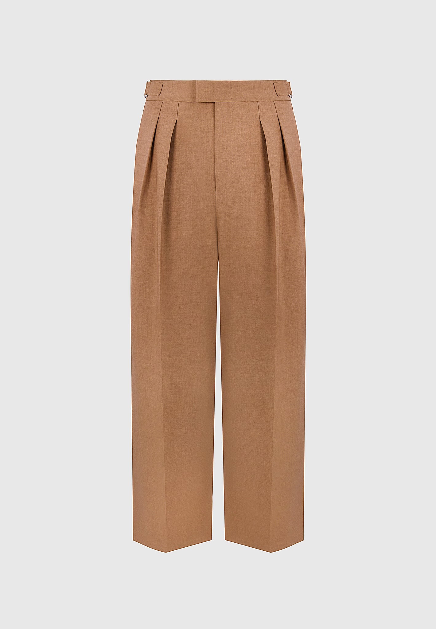 Octave - Wide Leg Twin Pleat Tailored Trousers - Fawn