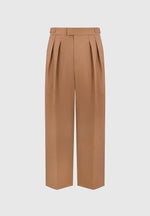 Octave - Wide Leg Twin Pleat Tailored Trousers - Fawn