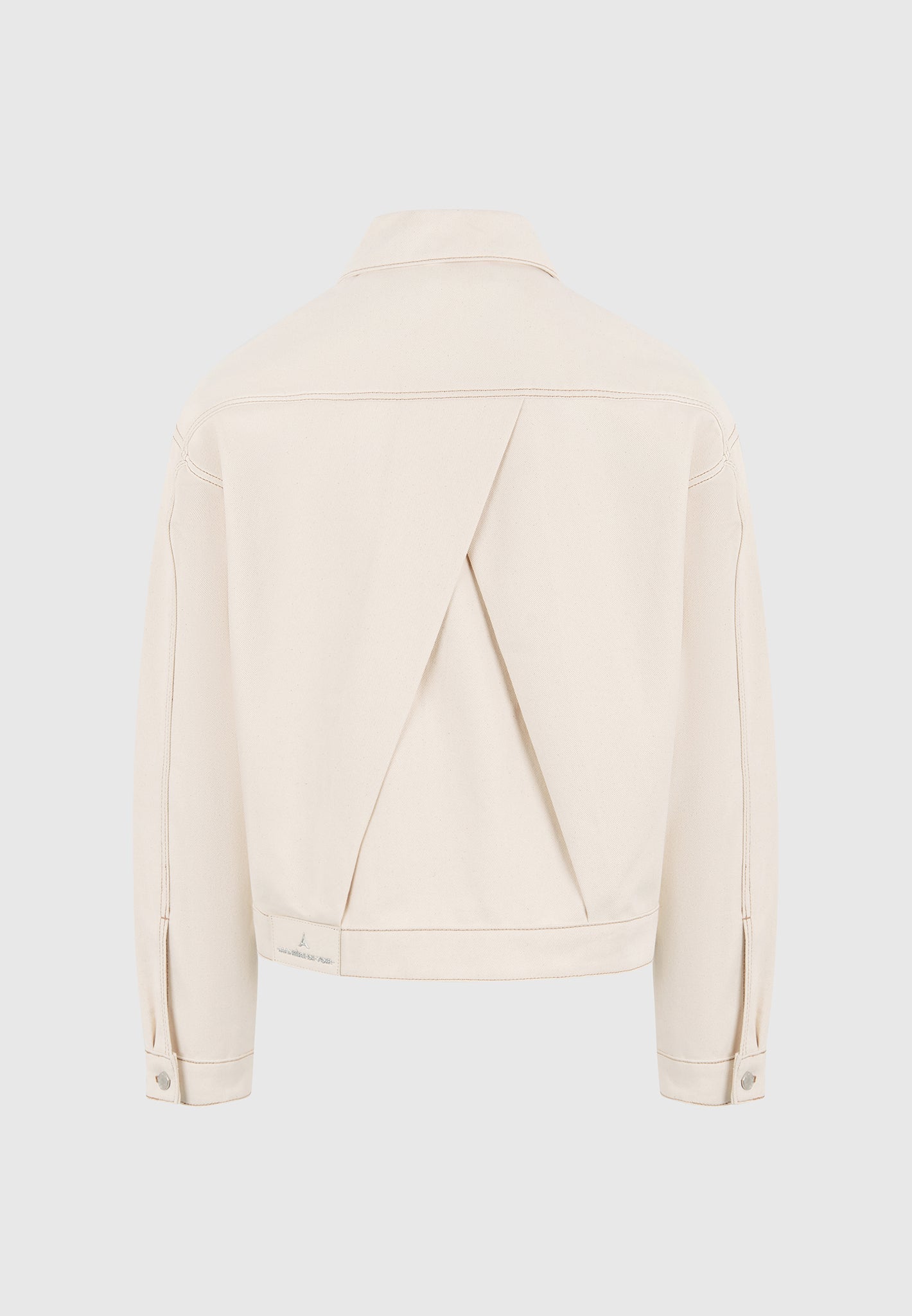 Damien - Denim Jacket with Back Pleat - Cream