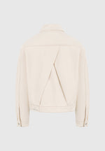 Damien - Denim Jacket with Back Pleat - Cream