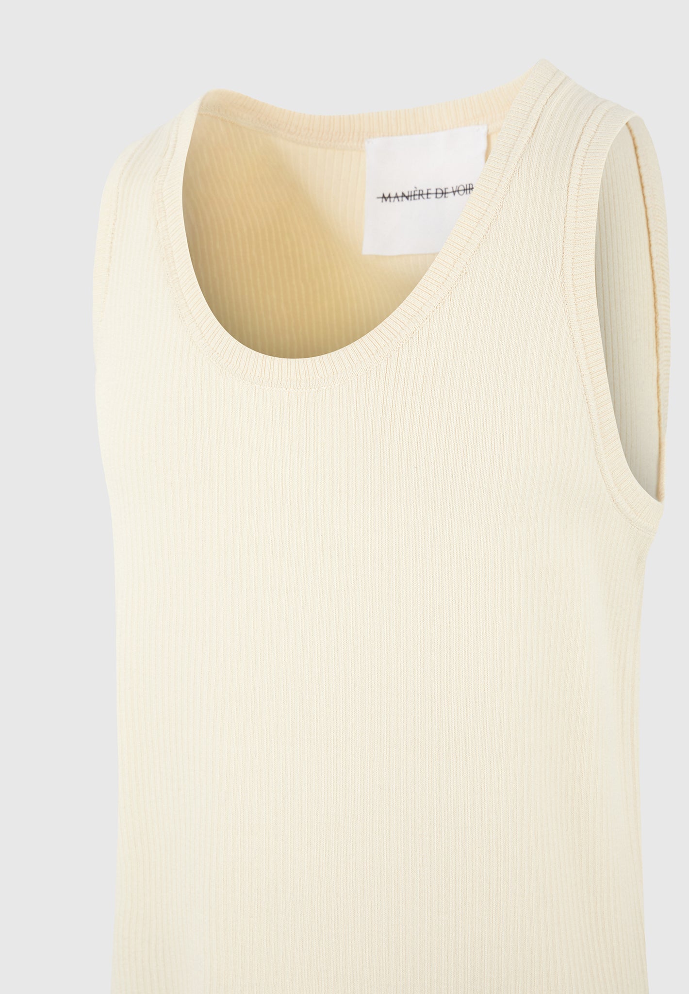 Justin - Ribbed Cotton Vest - Cream