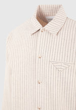 Leo - Pinstripe Overshirt - Beige