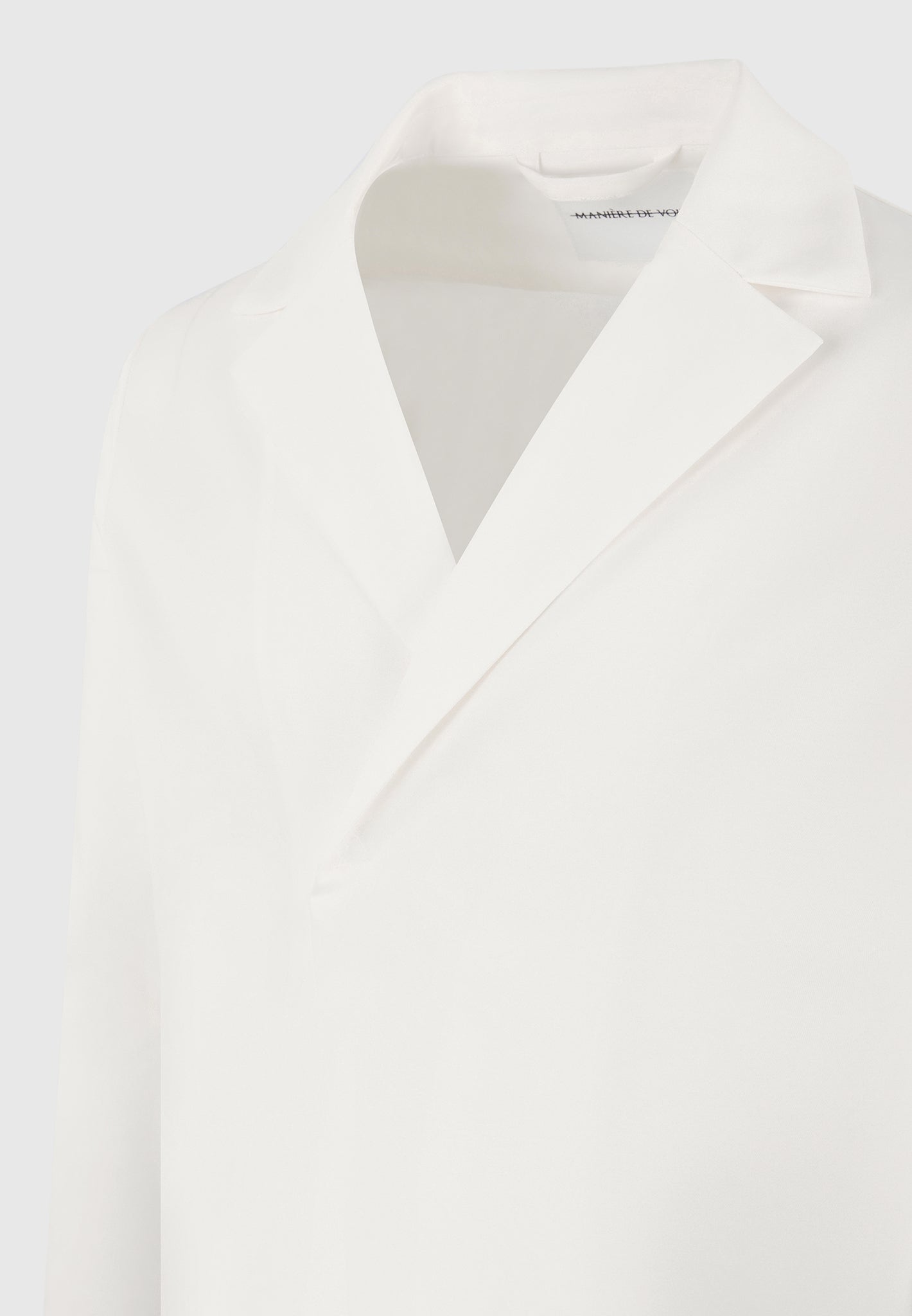 Alban - Satin Double Breasted Shirt - White