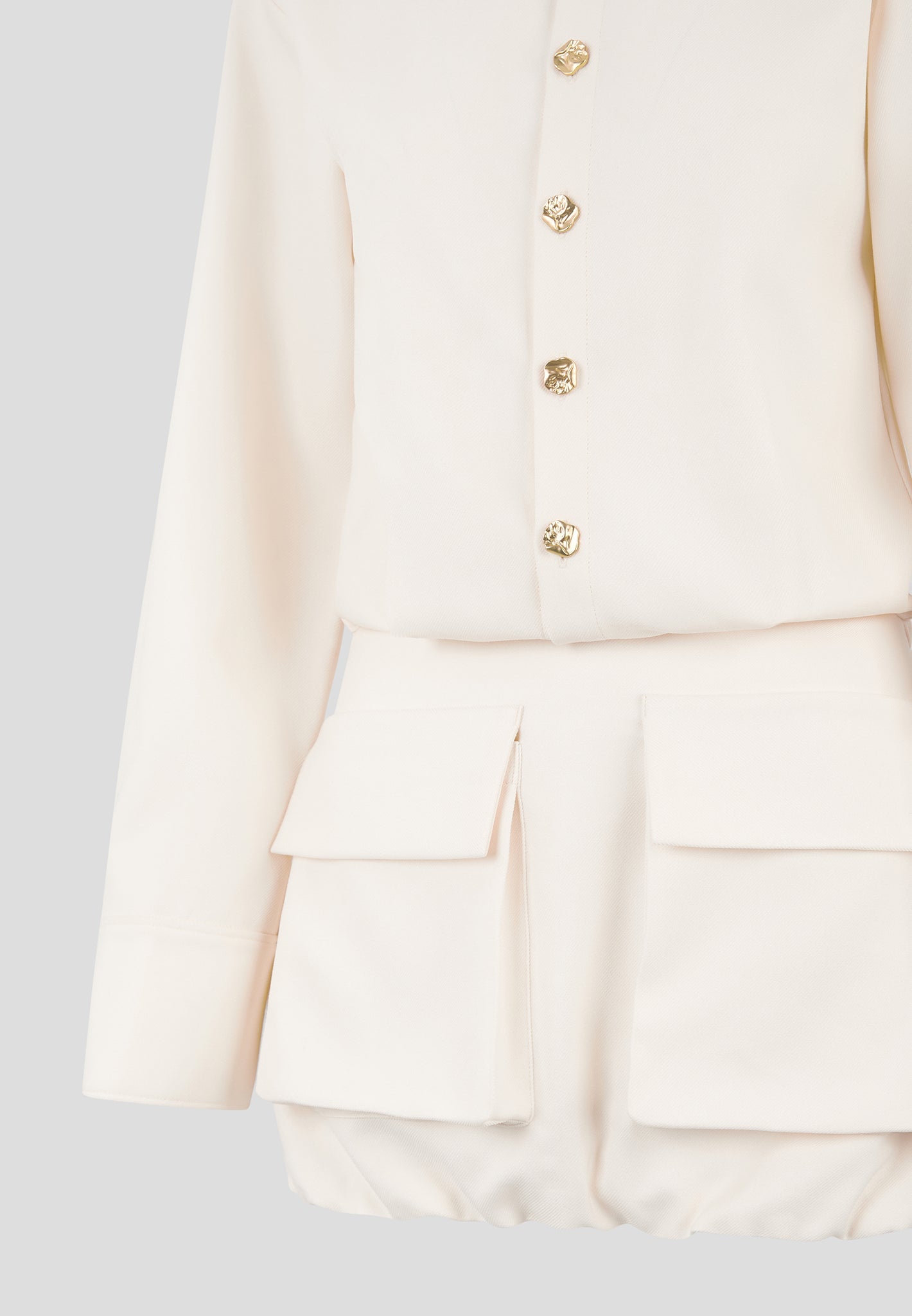 Laure - Cargo Shirt Mini Dress - Cream