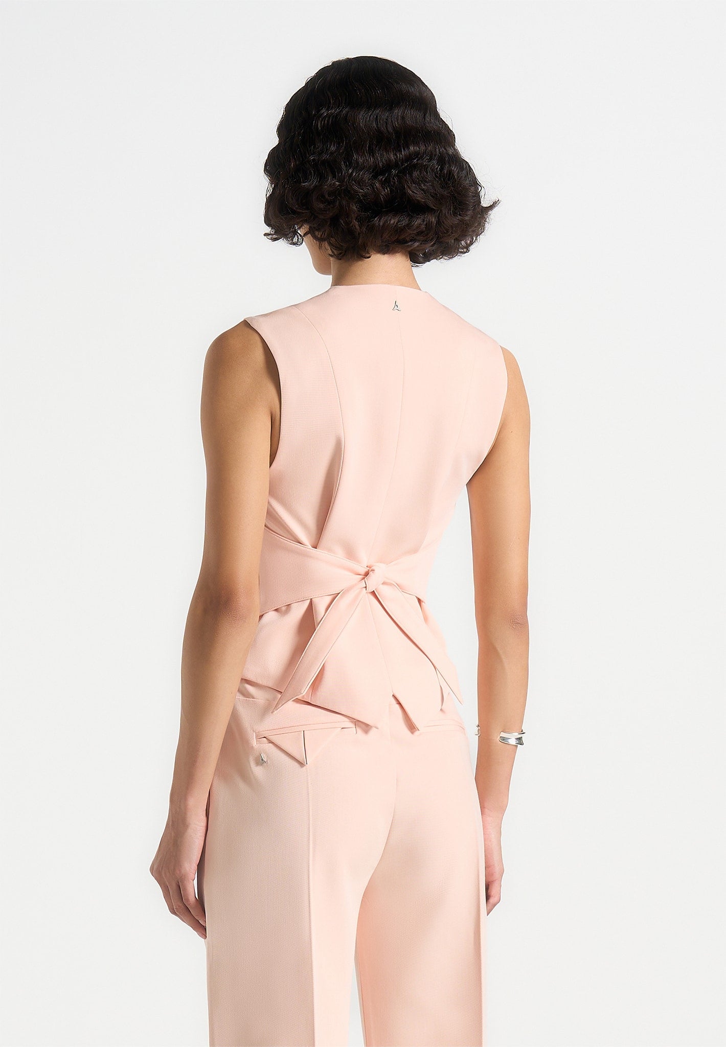 Christine - Tailored Cinch Waistcoat - Peach