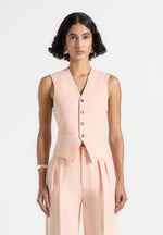 Christine - Tailored Cinch Waistcoat - Peach