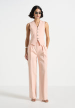 Christine - Tailored Cinch Waistcoat - Peach