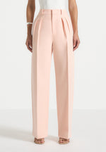 Julie - Tailored Twin Pleat Trousers - Peach
