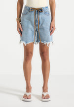Béau - Distressed Denim Short - Mid Blue