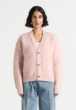 Charlie - Unisex Knitted Cardigan - Pale Pink