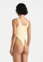 Noa - V-Neck Bodysuit - Pale Yellow