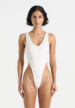 Noa - V-Neck Bodysuit - White
