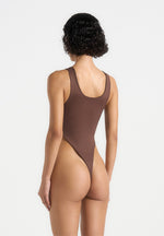 Noa - V-Neck Bodysuit - Brown
