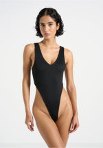Noa - V-Neck Bodysuit - Black