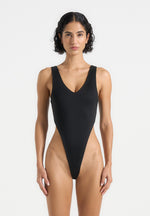 Noa - V-Neck Bodysuit - Black