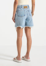 Béau - Distressed Denim Short - Mid Blue