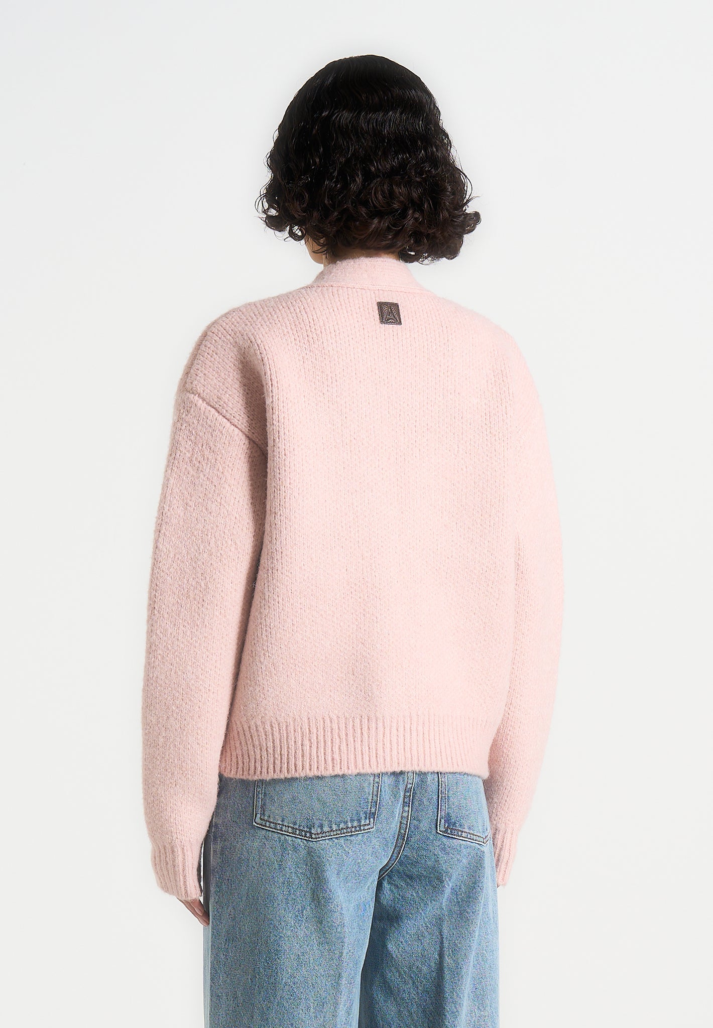 Charlie - Unisex Knitted Cardigan - Pale Pink