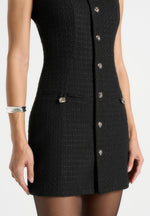 Nadine - Tweed Mini Dress - Black