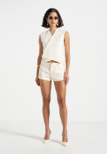 Elle - Tailored Mini Shorts - Cream