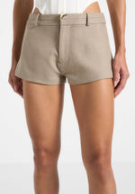 Elle - Tailored Mini Shorts - Taupe