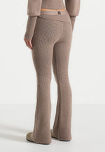 Knitted Fit & Flare Leggings with Belt - Taupe
