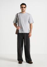 Hugo - Relaxed Fit T-Shirt With Pleat - Grey