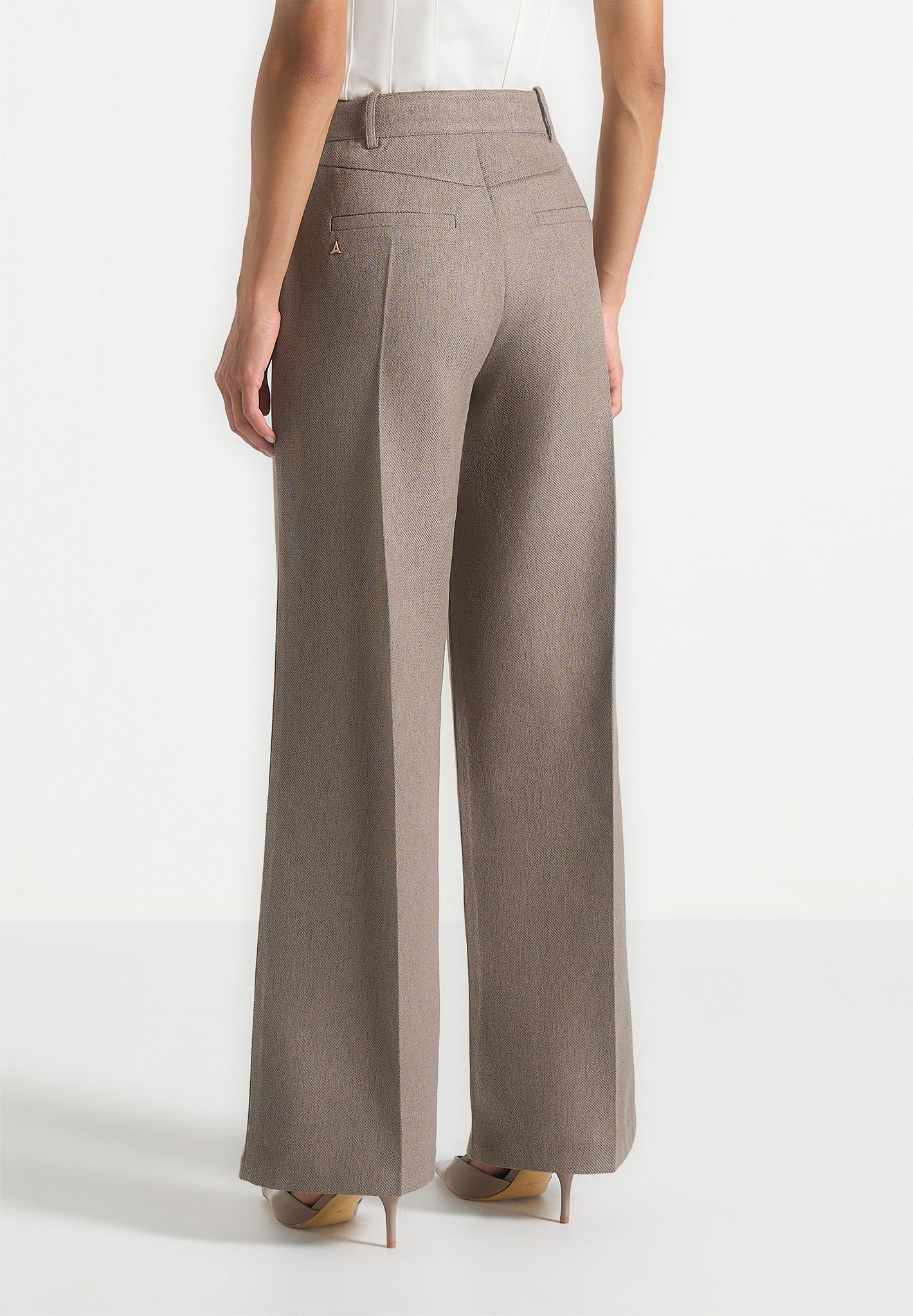 Béryl - Wrap Tailored Trousers With Hardware Detail - Taupe