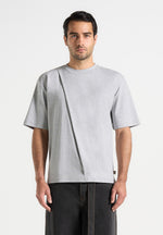 Hugo - Relaxed Fit T-Shirt With Pleat - Grey