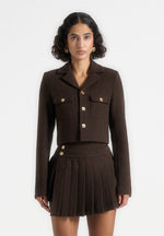Daphina - Tailored Wool Jacket - Brown