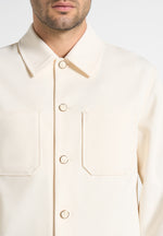 Benoit - Twill Pocket Cropped Shirt - Cream