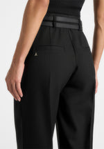 Pascale - Tailored Twin Belt Trousers - Black