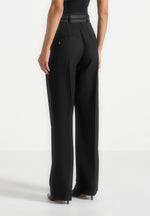 Pascale - Tailored Twin Belt Trousers - Black