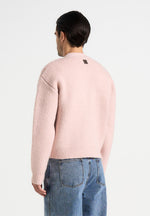 Charlie - Unisex Knitted Cardigan - Pale Pink