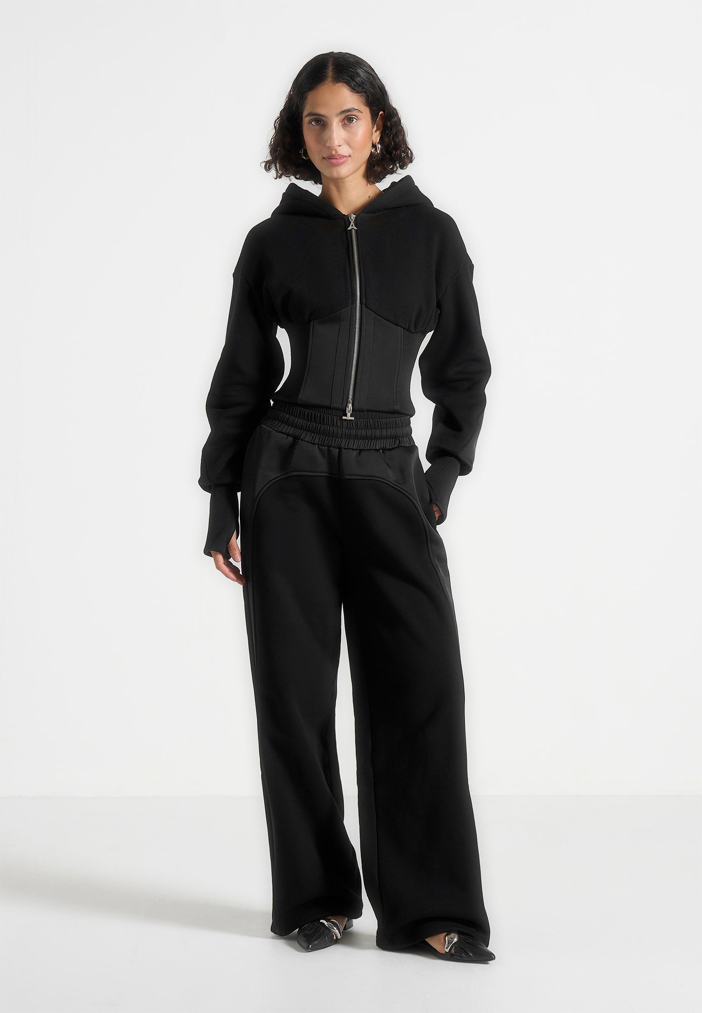 Loula - Jersey And Satin Joggers - Black