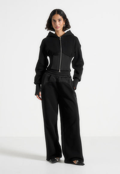 Loula - Jersey And Satin Joggers - Black
