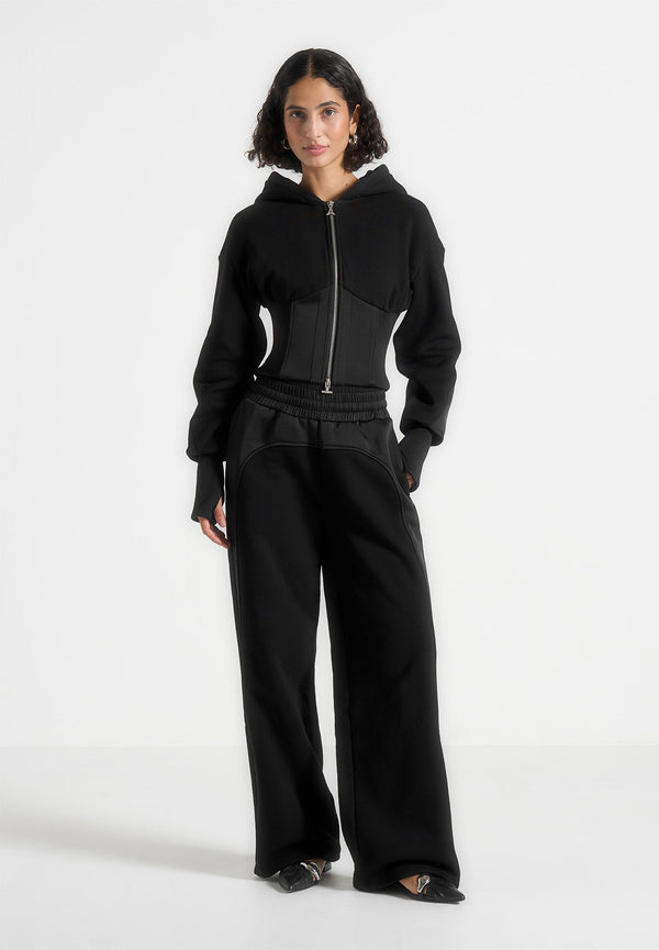 Loula - Jersey And Satin Joggers - Black