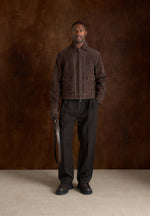 Vince - Suede Contrast Stitch Jacket - Brown