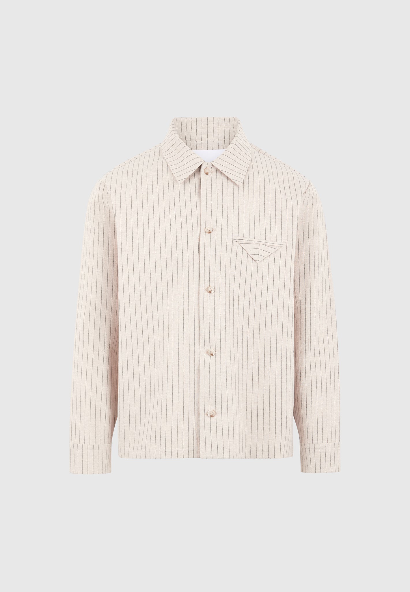 Leo - Pinstripe Overshirt - Beige