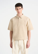 boxy-textured-polo-shirt-beige