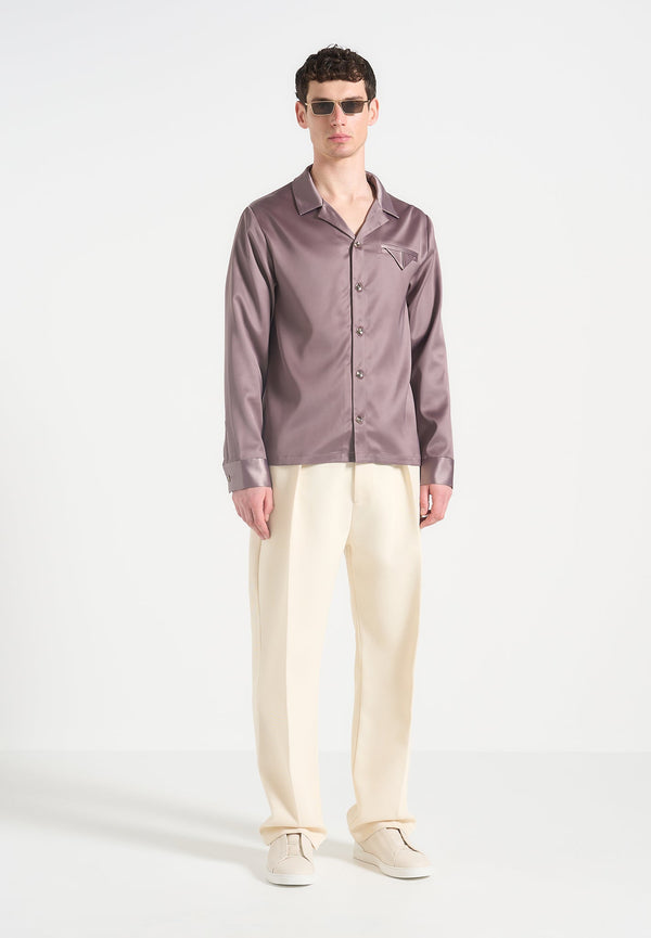 Constant - Satin Overshirt - Taupe