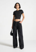 baggy-mid-rise-jeans-with-tie-waist-washed-black